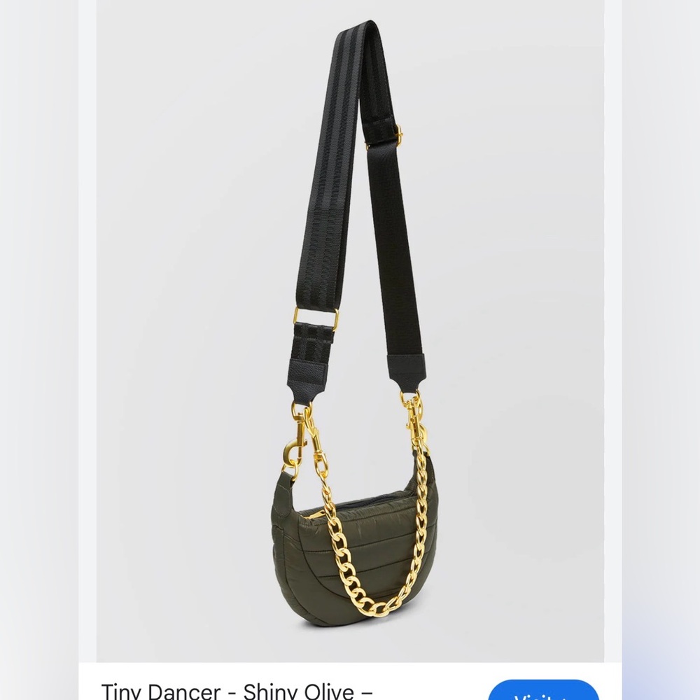 THINK ROYLN Olive Green Crossbody Bag with Gold Chain